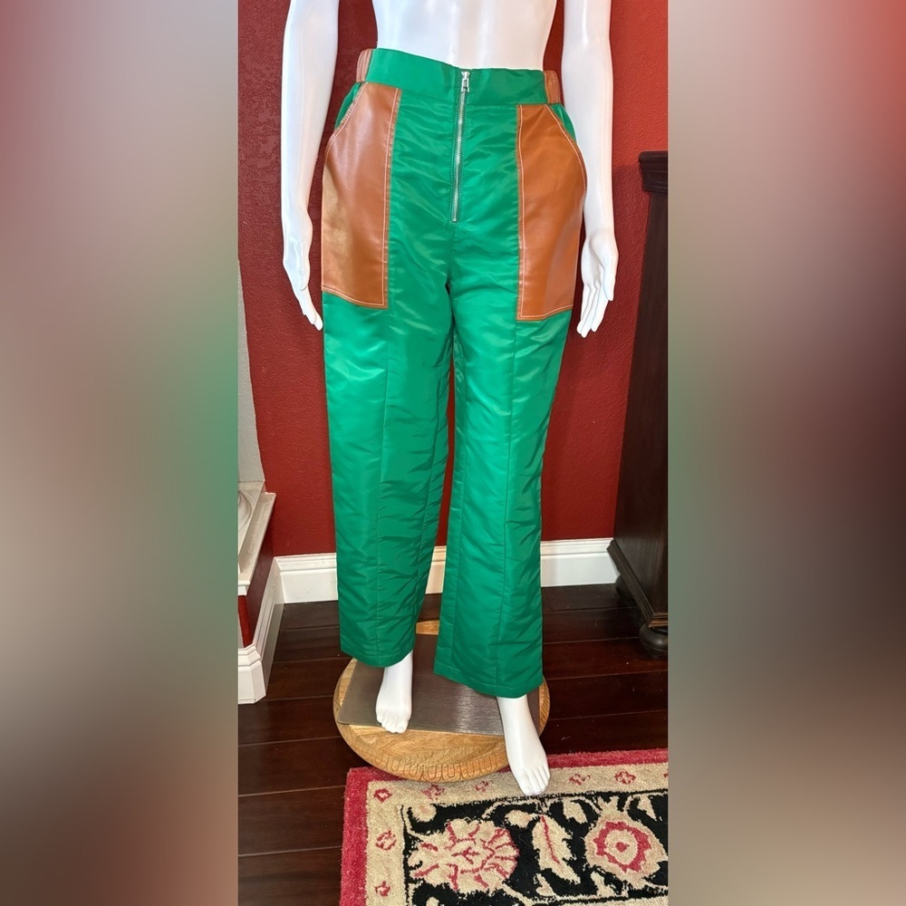 STAUD Sample Colorblock Nylon Zip-Front Pants. Size See Measurements